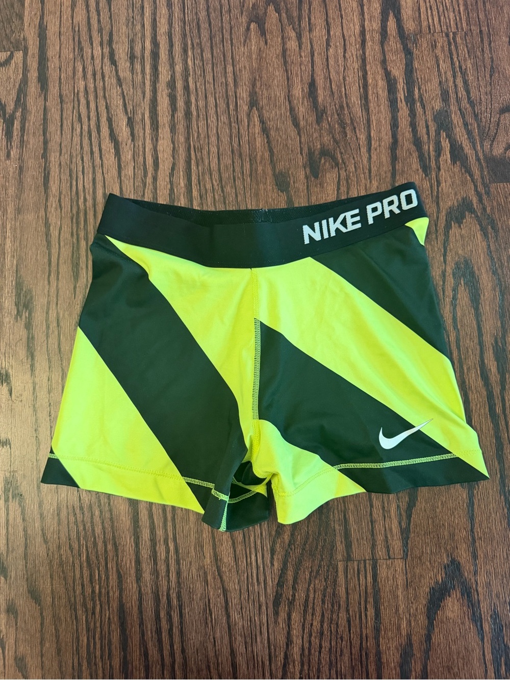 Nike Neon Yellow & Black Pro Compression Shorts